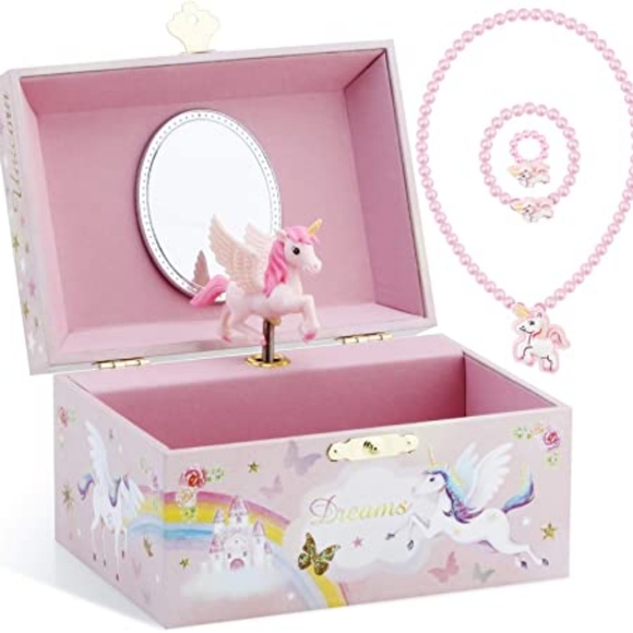 Musical Jewelry Glitter Storage Box and Jewelry Set for Little Girls with Spinni - Picture 4 of 5